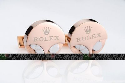 Fashion Rolex Watch Movement Design Rose Gold Plated Cufflinks Hot Selling Outlet On Sale 