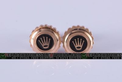 Unique Rolex Rose Gold Gear Cufflinks With Crown for Business Men Great Reviews