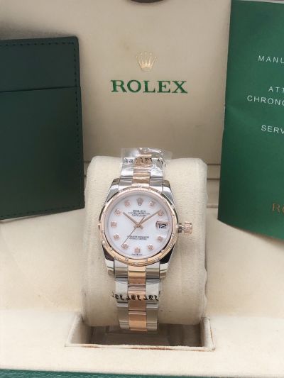 2021 New Rolex Datejust 31 Two-tone Oyster Bracelet Diamonds Marker Women Rose Gold Domed Bezel Watch Online