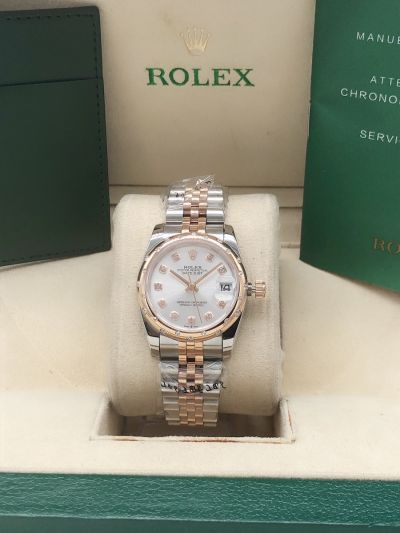 Top Sale Rolex Datejust 31 Diamond Bezel White Dial Two-tone Jubilee Bracelet Feminine Rose Gold Watch Price List