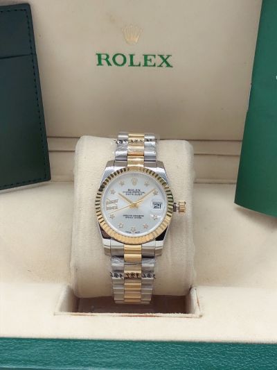 Best Price Rolex Datejust 31MM Yellow Gold Fluted Bezel Star & Diamonds Markers Women Two-tone Automatic Watch