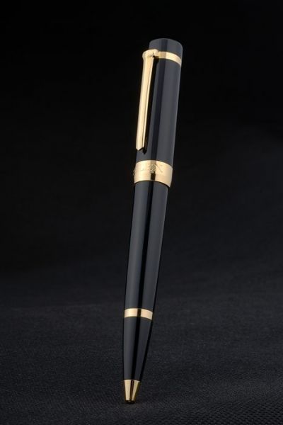 Rolex Knock-off Black Ball Pen With Golden Ring ornamentation For Business Men 
