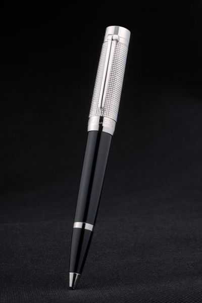 Rolex Black Retractable Ball Pen With Silver Pen Cap Classic Style For Collector 