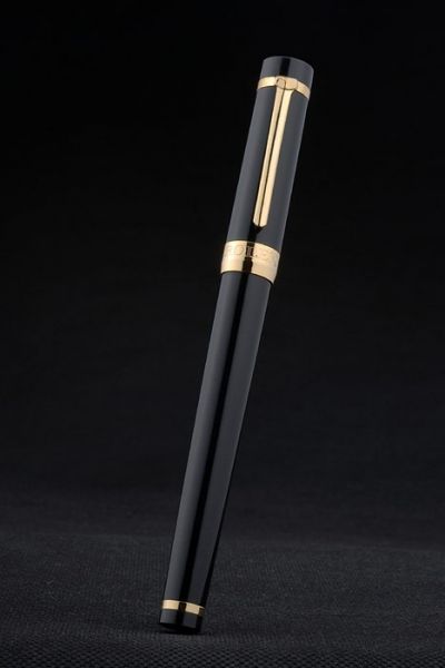 Rolex Imitated Black Ballpoint Pen Stainless Steel Pen Cap With Classic Crown Logo Good Price
