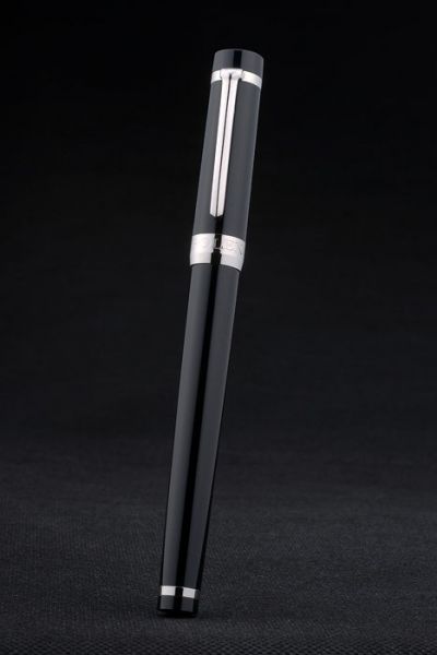 Luxurious Rolex Black Ballpoint Pen With Silver Rings Decoration Good Price Hotr Selling