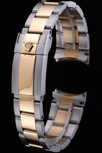 Rolex Plated Yellow Gold Two-tone Bracelet with Safety Fold Over Clasp Good Reviews