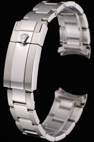 Classic Rolex Silver Stainless Steel Watches Bracelet with Fold Over Clasp Replica Online Shop