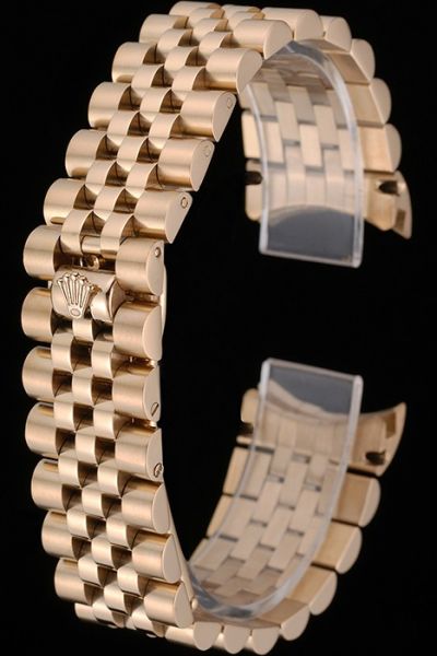 Rolex Rose Gold Plated Stainless Steel Watches Bracelet With Hide Clasp Quality Replica