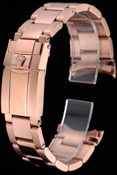 Fashion Rolex Rose-gold Watches Bracelet With Fold Over Clasp Quality Replica 