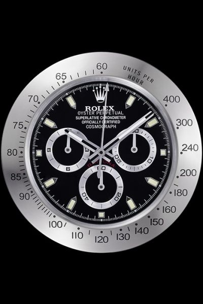 Rolex Round Shape Daytona Quartz Movement Silver Border Wall Clock Free Shipping  