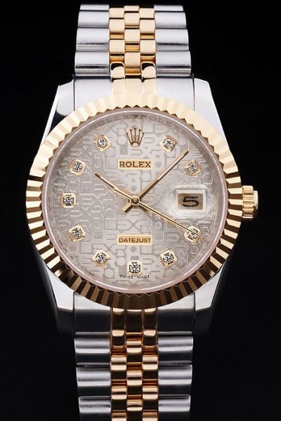 Rolex Latest Datejust Two-tone Bracelet Grey Logo Face Rose Gold Diamonds Scale Date Watch For Mens & Womens