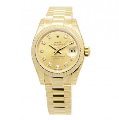 Women's Best Rolex Datejust 26MM Diamonds Markers All Yellow Gold Plated Date Watch For Sale 