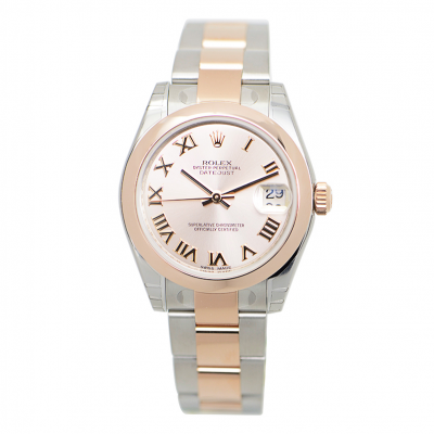 Best Quality Rolex Datejust 31 Two-tone Oyster Bracelet Pink Face Roman Index Women Date Watch