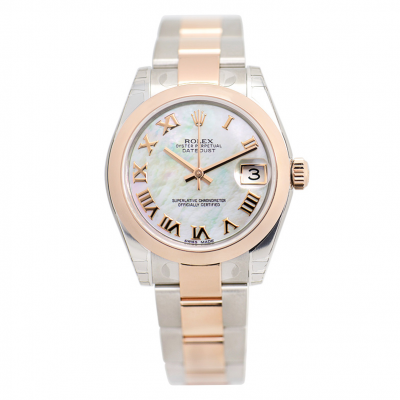 Women's Fashion Rolex Datejust 31 White MOP Dial Two-tone Oyster Bracelet Roman Markers Watch Replica