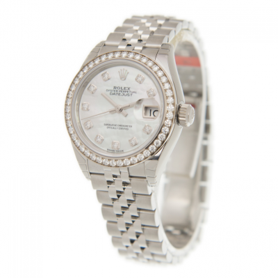 Sweet Style Rolex Datejust 28 Silver MOP Dial Jubilee Bracelet Stainless Steel Diamonds Watch For Women