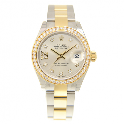 Replica Best Quality Rolex Datejust 28 18k Yellow Gold & Stainless Steel Oyster Bracelet Lady Diamonds Watch Online