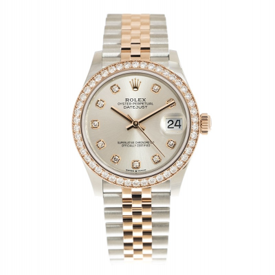 2021 New Rolex Datejust 36MM Female Automatic White MOP Dial Diamonds Markers & Bezel Rose Gold Two-tone Jubilee Watch 126283RBR