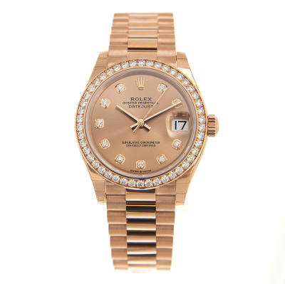 2021 Popular Rolex Datejust 31 Diamonds Index/Bezel Women President Bracelet Rose Gold Automatic Watch 278285RBR