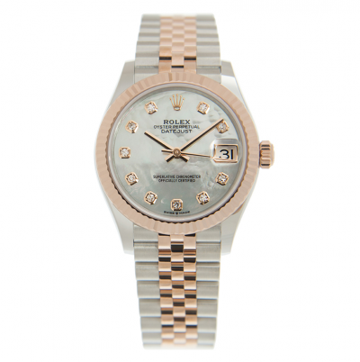 Good Quality Rolex Datejust Rose Gold Fluted Bezel White MOP Face Two-tone Jubilee Bracelet Female 31MM Automatic Watch 278271