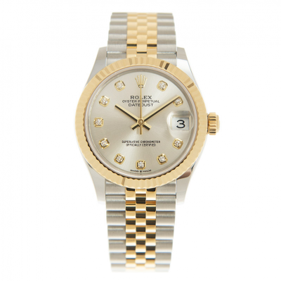 Low Price Rolex Datejust 31 Silver Dial Yellow Gold Fluted Bezel Ladies Two-tone Jubilee Diamonds Watch 278273